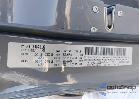 2020 Jeep Cherokee Limited 4X4 z USA, uszkodzony, nr VIN 1C4PJMDX5LD554447